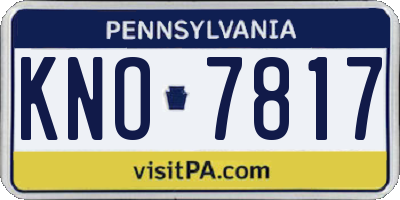 PA license plate KNO7817