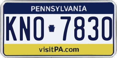 PA license plate KNO7830