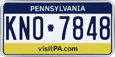 PA license plate KNO7848