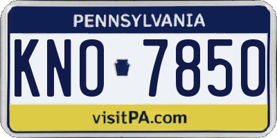 PA license plate KNO7850