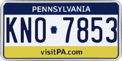 PA license plate KNO7853
