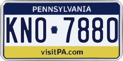 PA license plate KNO7880