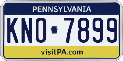 PA license plate KNO7899