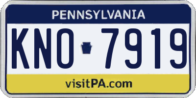 PA license plate KNO7919
