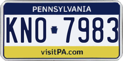 PA license plate KNO7983