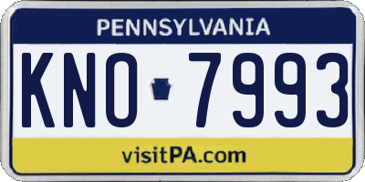 PA license plate KNO7993