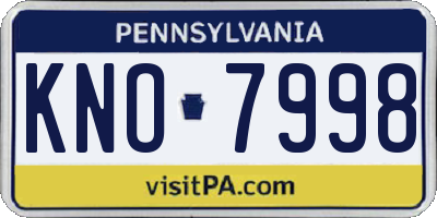 PA license plate KNO7998