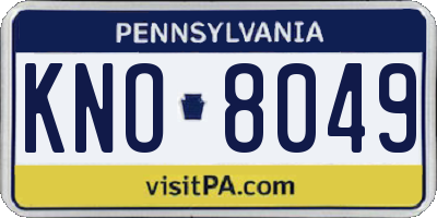 PA license plate KNO8049