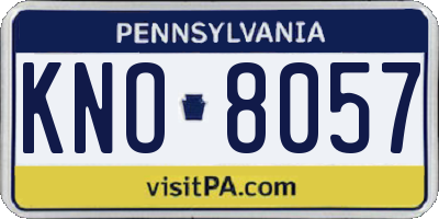 PA license plate KNO8057