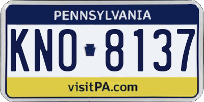 PA license plate KNO8137