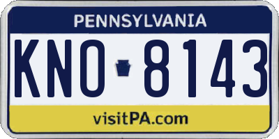 PA license plate KNO8143