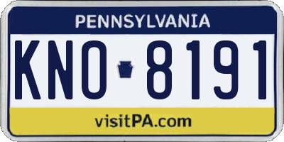 PA license plate KNO8191