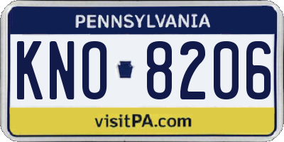 PA license plate KNO8206