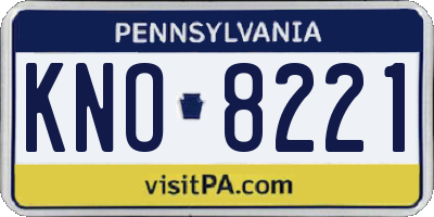PA license plate KNO8221