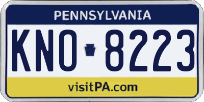PA license plate KNO8223