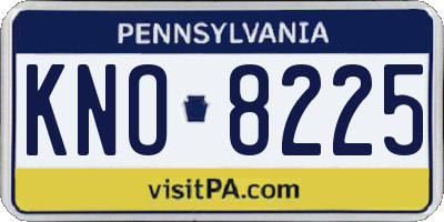 PA license plate KNO8225