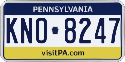 PA license plate KNO8247