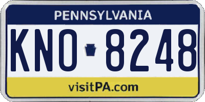 PA license plate KNO8248