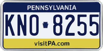 PA license plate KNO8255