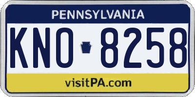 PA license plate KNO8258