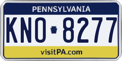 PA license plate KNO8277