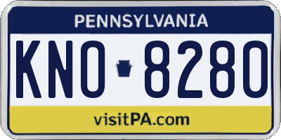 PA license plate KNO8280