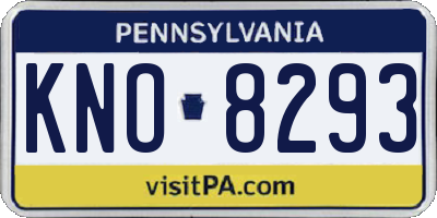 PA license plate KNO8293