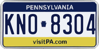 PA license plate KNO8304