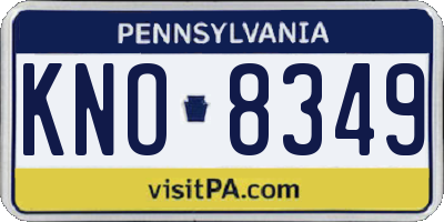 PA license plate KNO8349