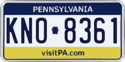 PA license plate KNO8361
