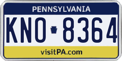 PA license plate KNO8364
