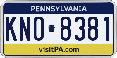 PA license plate KNO8381