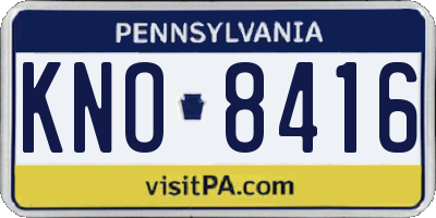 PA license plate KNO8416