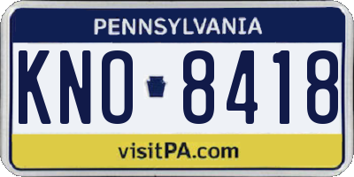 PA license plate KNO8418