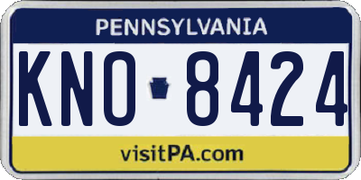 PA license plate KNO8424