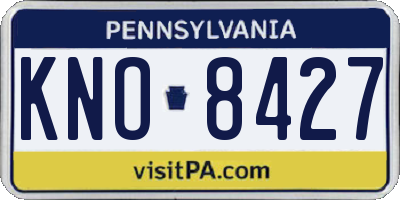 PA license plate KNO8427