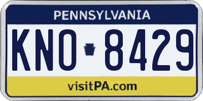 PA license plate KNO8429