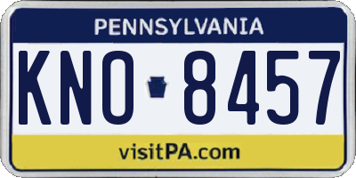 PA license plate KNO8457