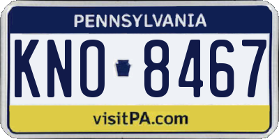 PA license plate KNO8467