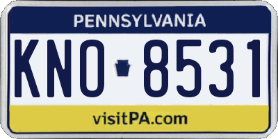 PA license plate KNO8531