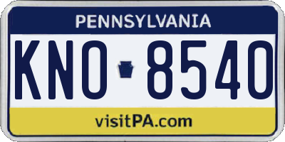 PA license plate KNO8540