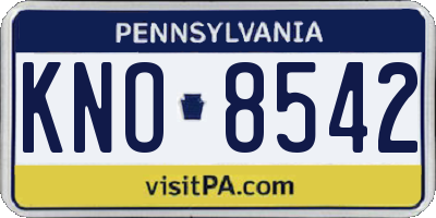 PA license plate KNO8542