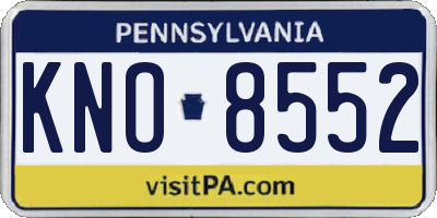 PA license plate KNO8552