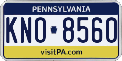 PA license plate KNO8560