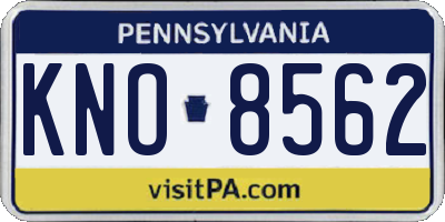 PA license plate KNO8562