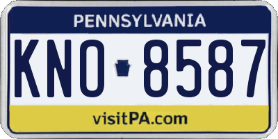PA license plate KNO8587
