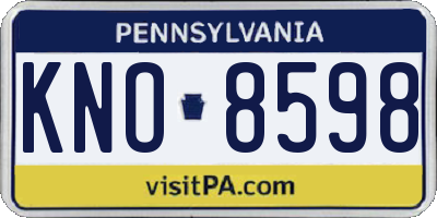 PA license plate KNO8598