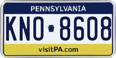 PA license plate KNO8608