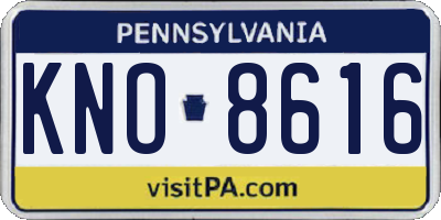 PA license plate KNO8616