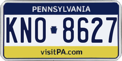 PA license plate KNO8627
